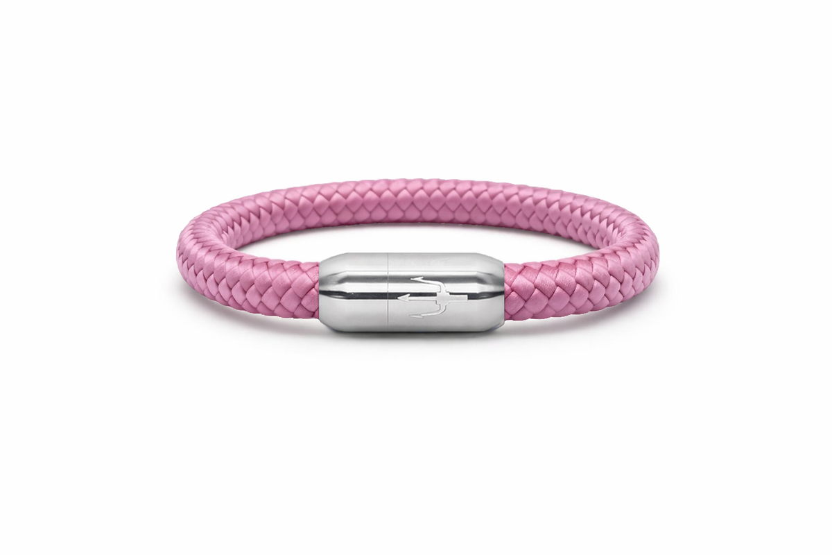 Nautic Force – Blush Glow | Segeltauarmband Damen Herren Pink 8mm