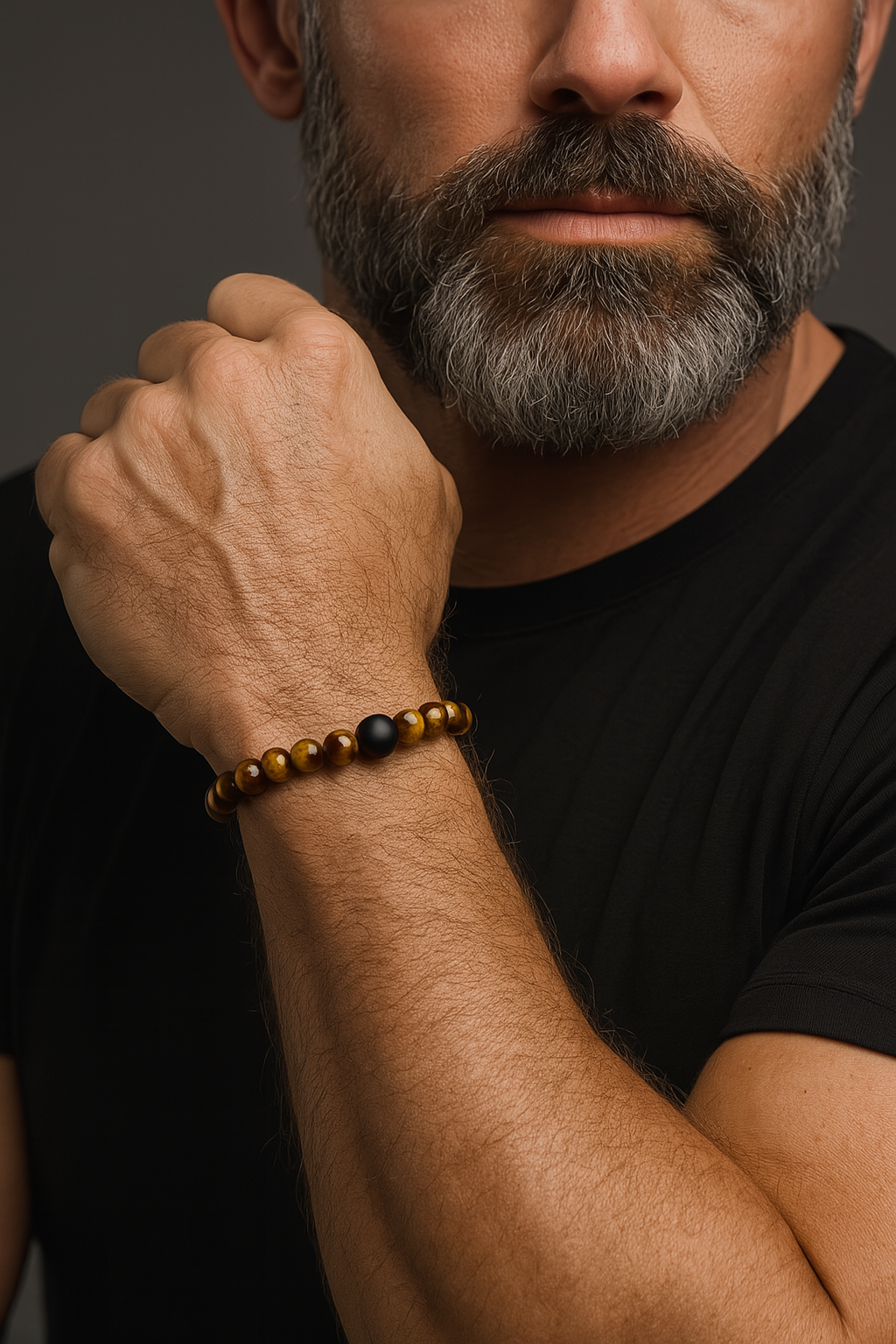 Tigerauge Perlenarmband Golden Tiger am Handgelenk – Infinity Balance Kollektion