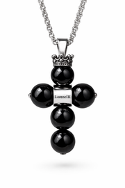 REGALIA – Kreuz der Könige · Obsidian | Edelstahl Halskette Herren 55cm