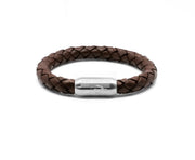 Tridente Argento – Lederarmband Herren Dunkelbraun 8mm | Handgefertigt