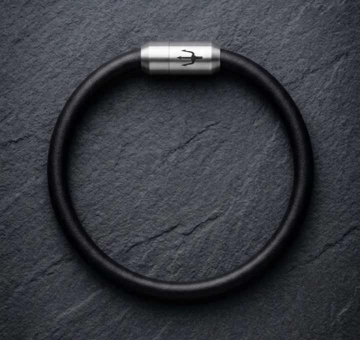 Puro Nero – Lederarmband Herren Schwarz 6mm | Handgefertigt