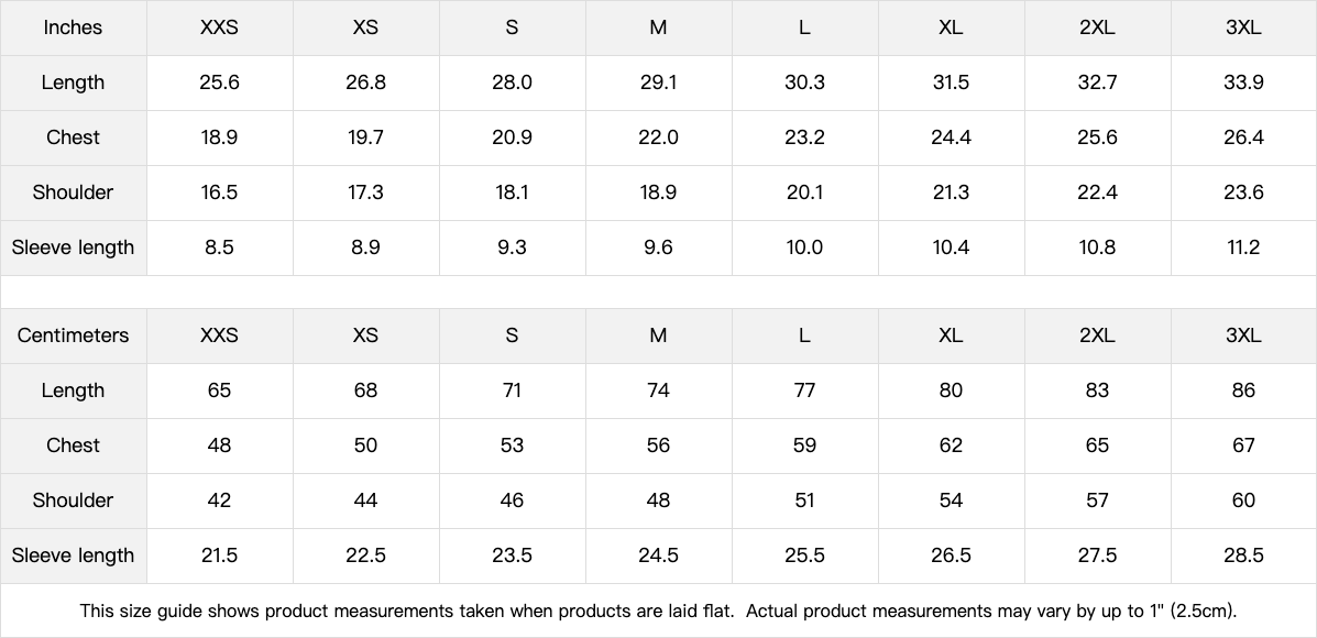 Größentabelle für das DREIZENTIA™ Trident Flux T-Shirt