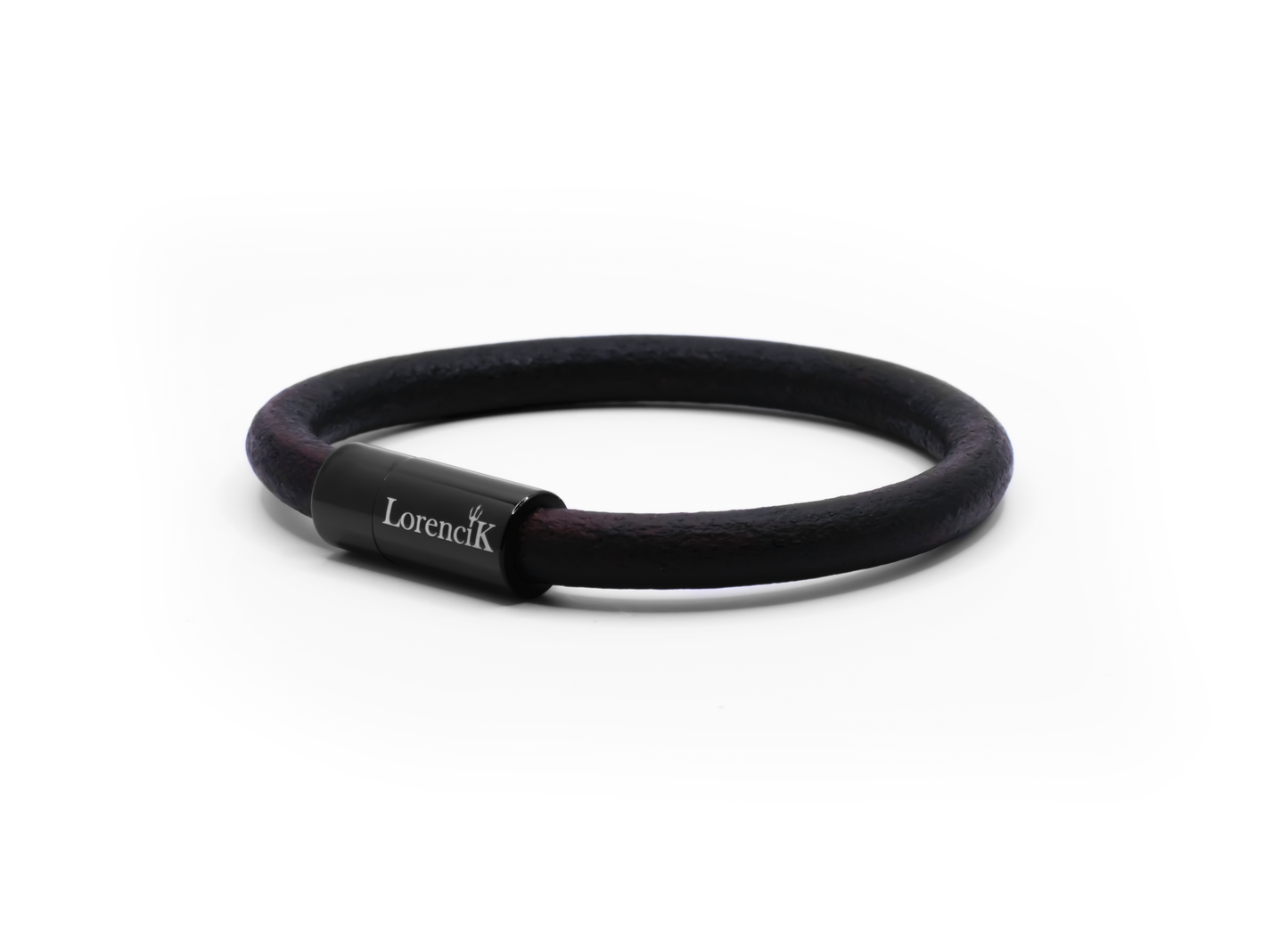 Lederarmband Rundriemen Braun 6mm Black Edition