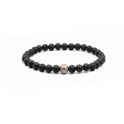 Classic Trident – Lavastein Roségold | Perlenarmband Herren Schwarz 6mm