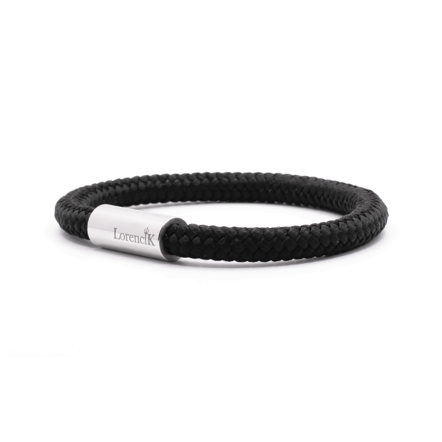 Nautic Force Small Black Wave – Segeltauarmband Herren 6mm Schwarz mit Edelstahl-Magnetverschluss von Lorencik