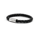 Geflochtenes schwarzes Lederarmband mit Edelstahl-Magnetverschluss – eleganter Unisex Stil