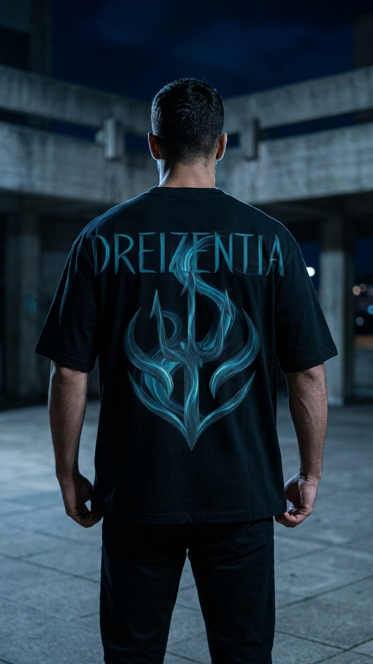 DREIZENTIA™ Trident Flux Black T-Shirt