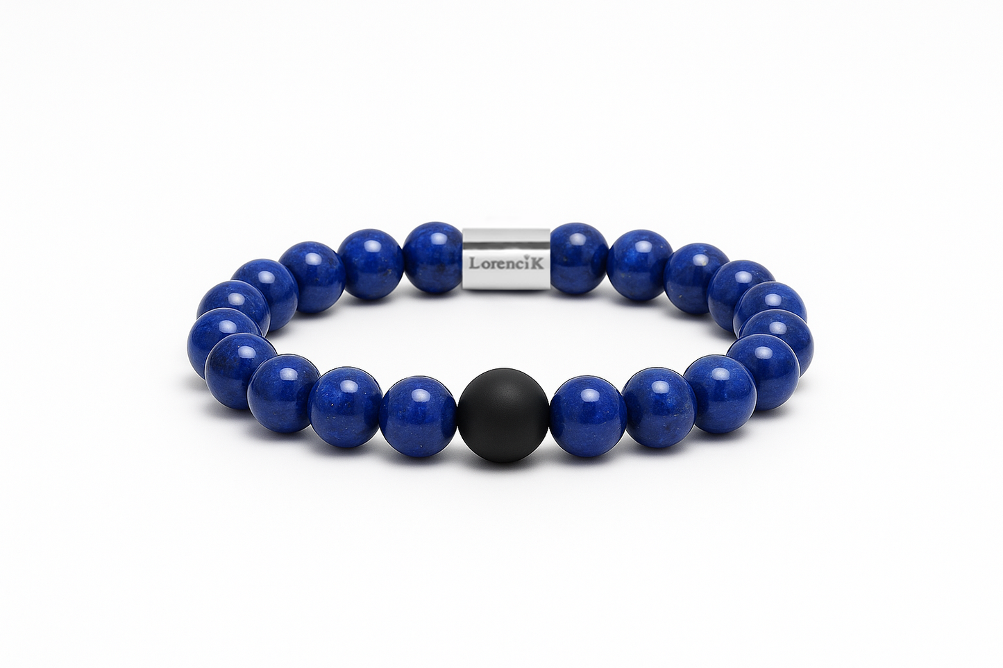 Infinity Balance Blue Wisdom – Perlenarmband Herren Lapislazuli 8mm Naturstein handgefertigt Lorencik