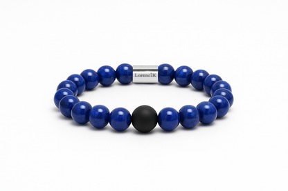 Infinity Balance Blue Wisdom – Perlenarmband Herren Lapislazuli 8mm Naturstein handgefertigt Lorencik