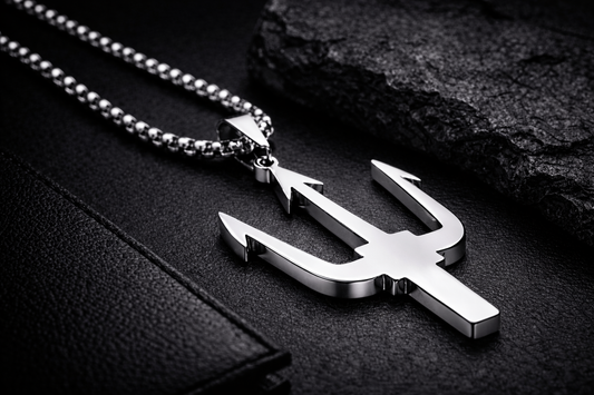 Edelstahl Anhänger „Valor“ mit massivem Dreizack-Design. Hochwertiger Edelstahl, markante Optik, Teil der Valor-Kollektion.