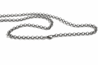 Edelstahlkette in Silber, 55 cm lang, 6 mm Rundglieder, Karabinerverschluss – nur Kette ohne Anhänger
