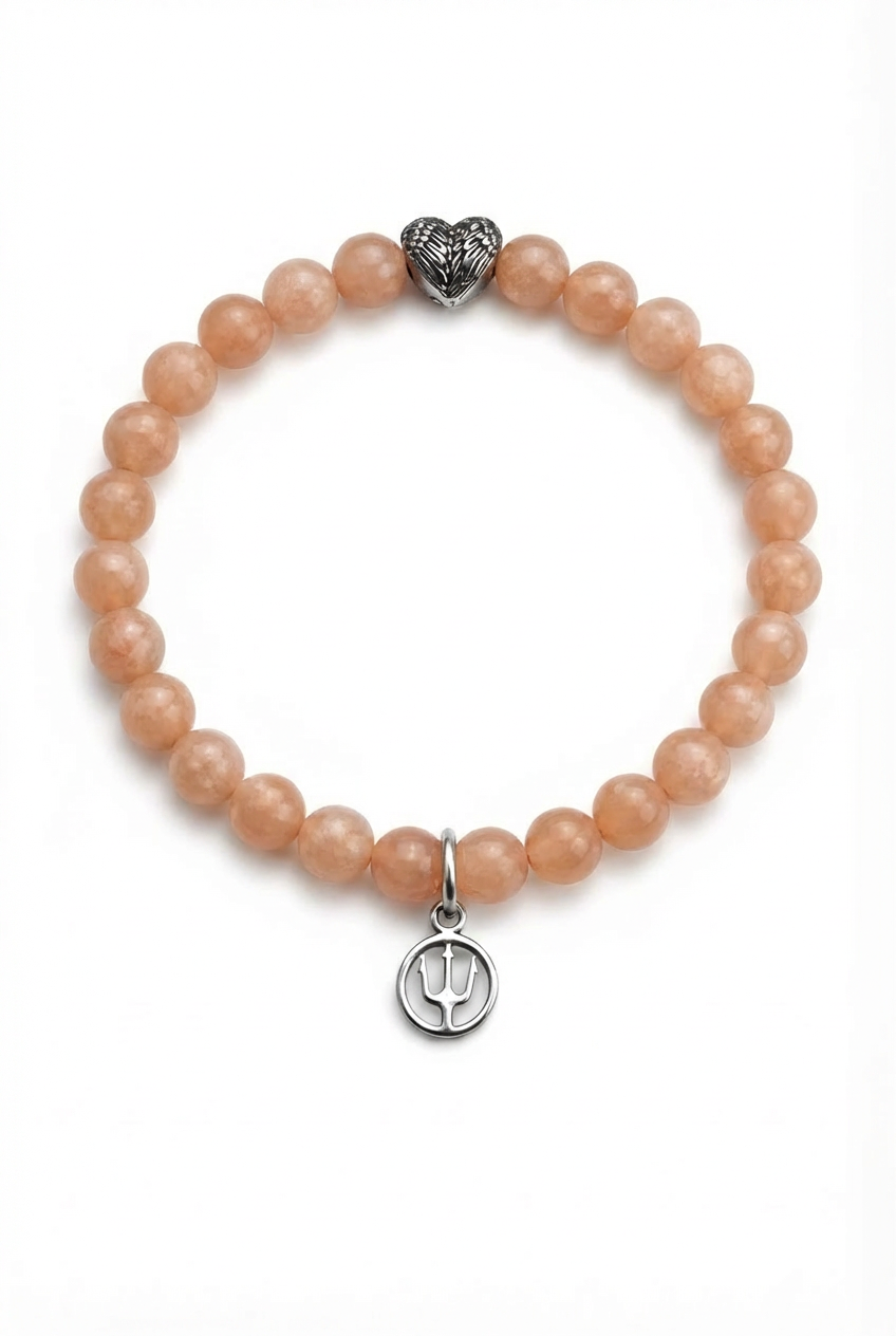 Eterna Heart – Sunstone Blush | Sonnenstein-Perlenarmband 8mm
