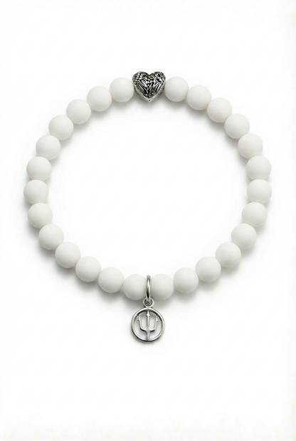 Eterna Heart – Jade Snow | Weißes Jade-Perlenarmband 8mm