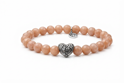 Eterna Heart – Sunstone Blush | Sonnenstein-Perlenarmband 8mm