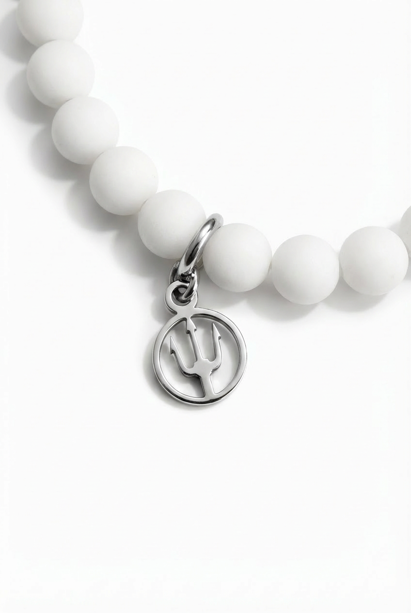 Eterna Heart – Jade Snow | Weißes Jade-Perlenarmband 8mm