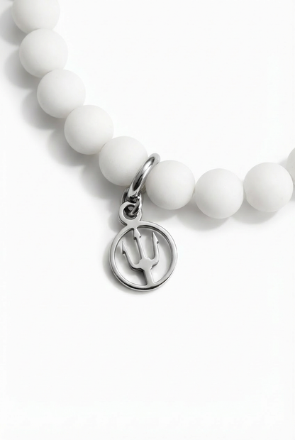 Eterna Heart – Jade Snow | Weißes Jade-Perlenarmband 8mm