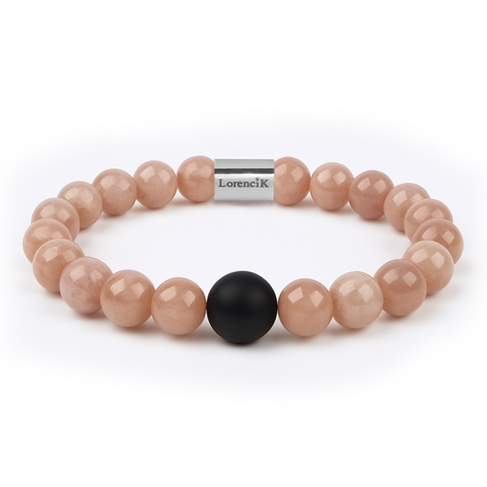 Perlenarmband Infinity Balance – Sunstone Glow