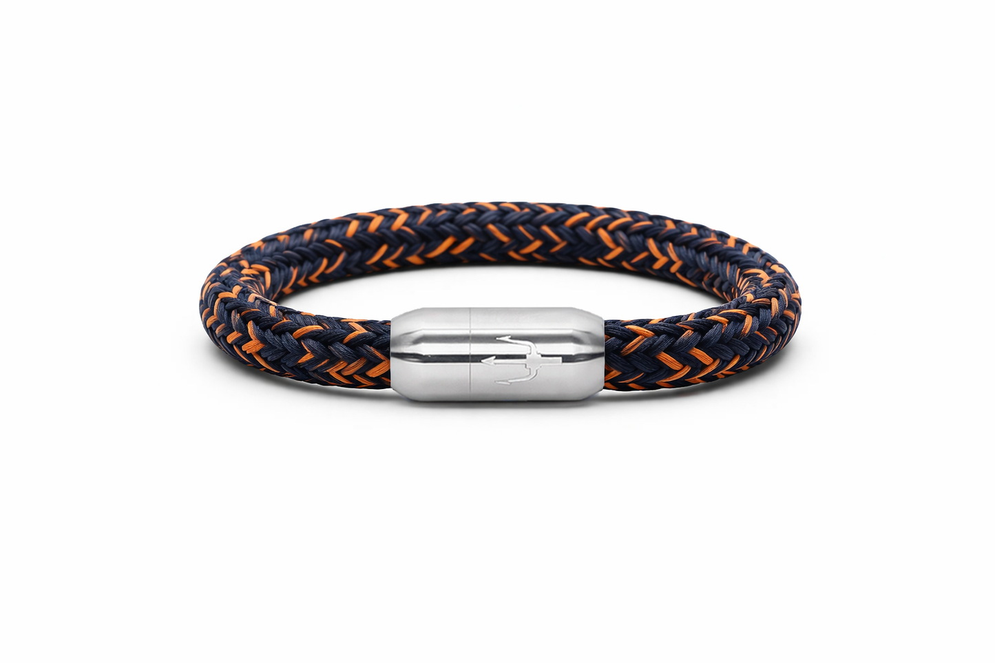 Nautic Force – Midnight Flame | Segeltauarmband Herren Blau Orange 8mm