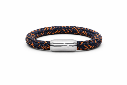 Nautic Force – Midnight Flame | Segeltauarmband Herren Blau Orange 8mm