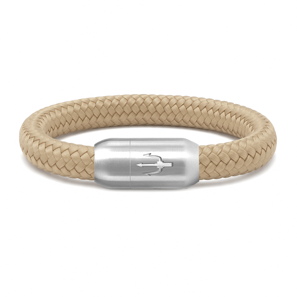 Nautic Force – Sand Dune | Segeltauarmband Herren Beige 8mm