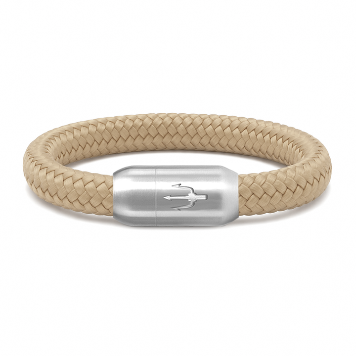 Nautic Force – Sand Dune | Segeltauarmband Herren Beige 8mm
