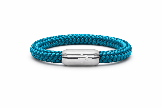 Nautic Force Ocean Trident – Segeltauarmband Herren Grün 8mm Dreizack wasserfest handgefertigt Lorencik