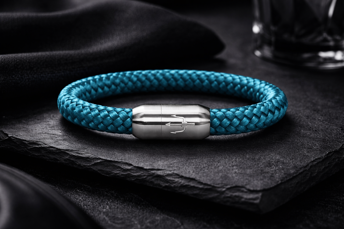 Nautic Force – Ocean Trident | Segeltauarmband Herren Grün 8mm