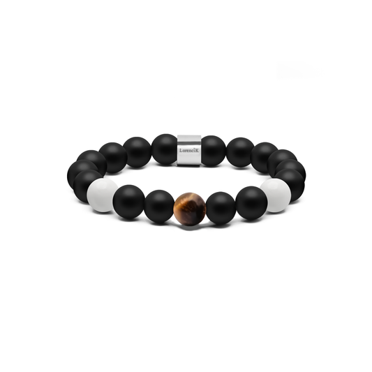 Perlenarmband Matte Elegance Onyx Malaysia Tigerauge