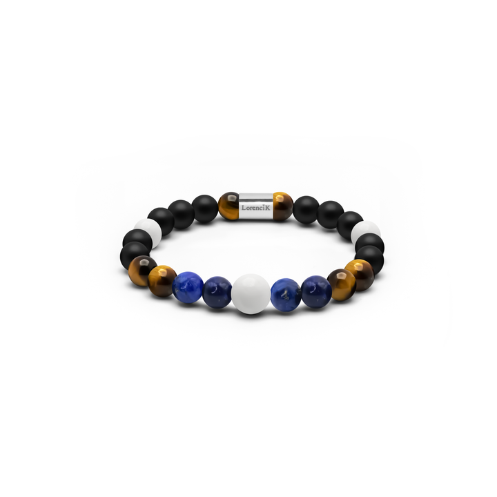 Infinity Balance – Lunar Harmony | Perlenarmband Herren Onyx Lapislazuli 8mm