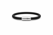 Puro Nero – Lederarmband Herren Schwarz 6mm | Handgefertigt