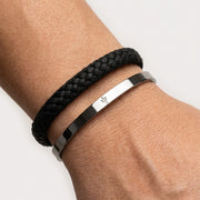 Midnight Bundle – Edelstahl Armreif „Valor“ & Midnight Steel Armband – Unisex