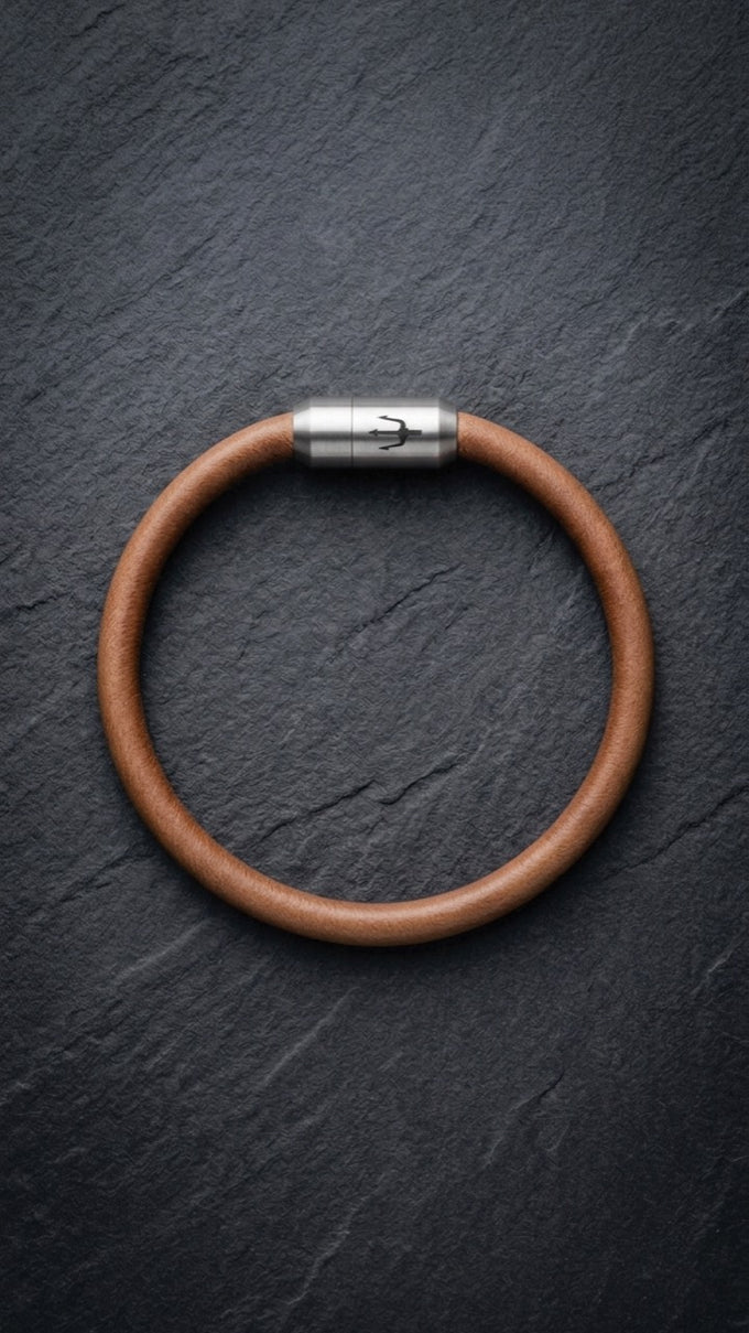 Puro Caramello – Lederarmband Herren Hellbraun 6mm | Handgefertigt