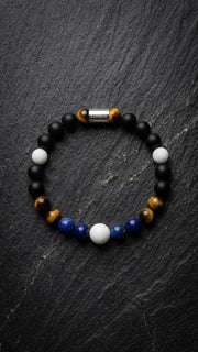 Infinity Balance – Lunar Harmony | Perlenarmband Herren Onyx Lapislazuli 8mm
