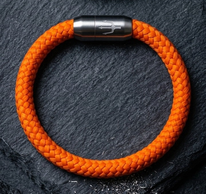 Nautic Force – Solar Blaze | Segeltauarmband Herren Orange 8mm