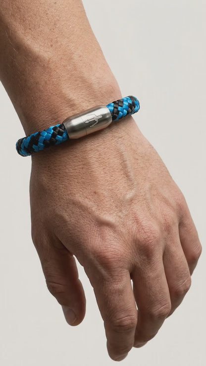 Nautic Force- Segeltauarmband “Ocean Shadow” Blau Schwarz