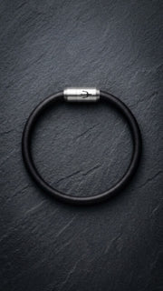 Puro Nero – Lederarmband Herren Schwarz 6mm | Handgefertigt