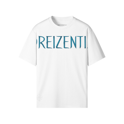 DREIZENTIA™ Trident Flux White T-Shirt – Detailansicht