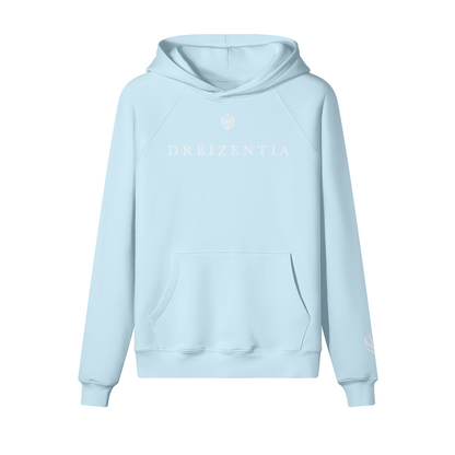 DREIZENTIA™ Signature Hoodie in Light Blue – Frontansicht
