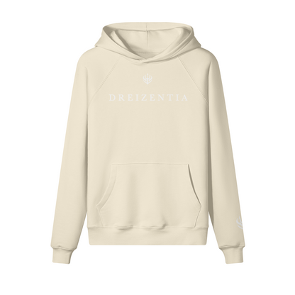 DREIZENTIA™ Signature Hoodie in Rice Apricot – Detailansicht