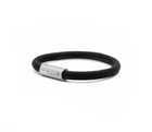 Tridente Classico Nero – Lederarmband Herren Schwarz 6mm | Handgefertigt