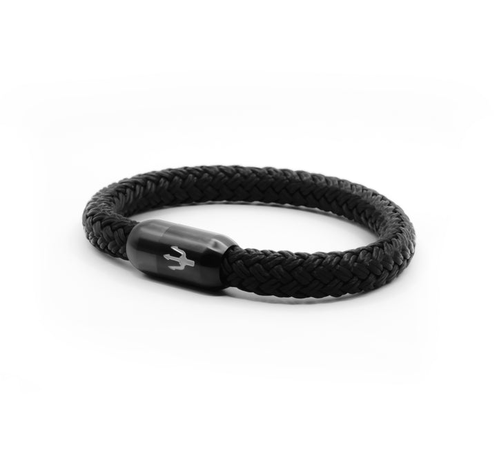 Nautic Force – Black Triton | Segeltauarmband Herren Schwarz 8mm