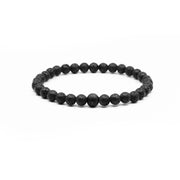 Classic Trident – Lavastein Schwarz | Perlenarmband Herren 6mm Matt